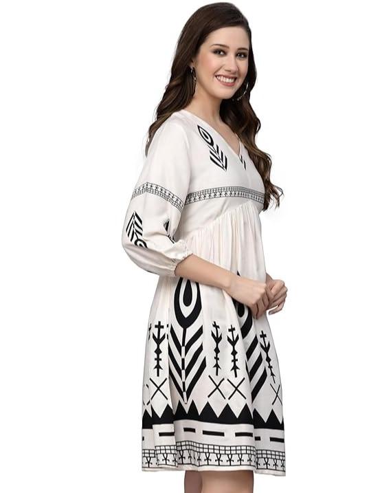 Women-s-Printed-Rayon-Flared-Knee-Length-Dress